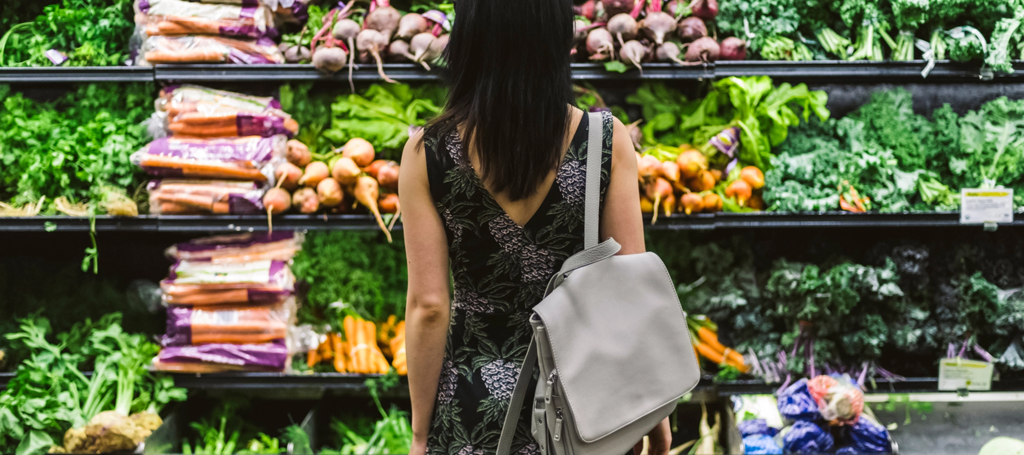 A woman shopping for groceries